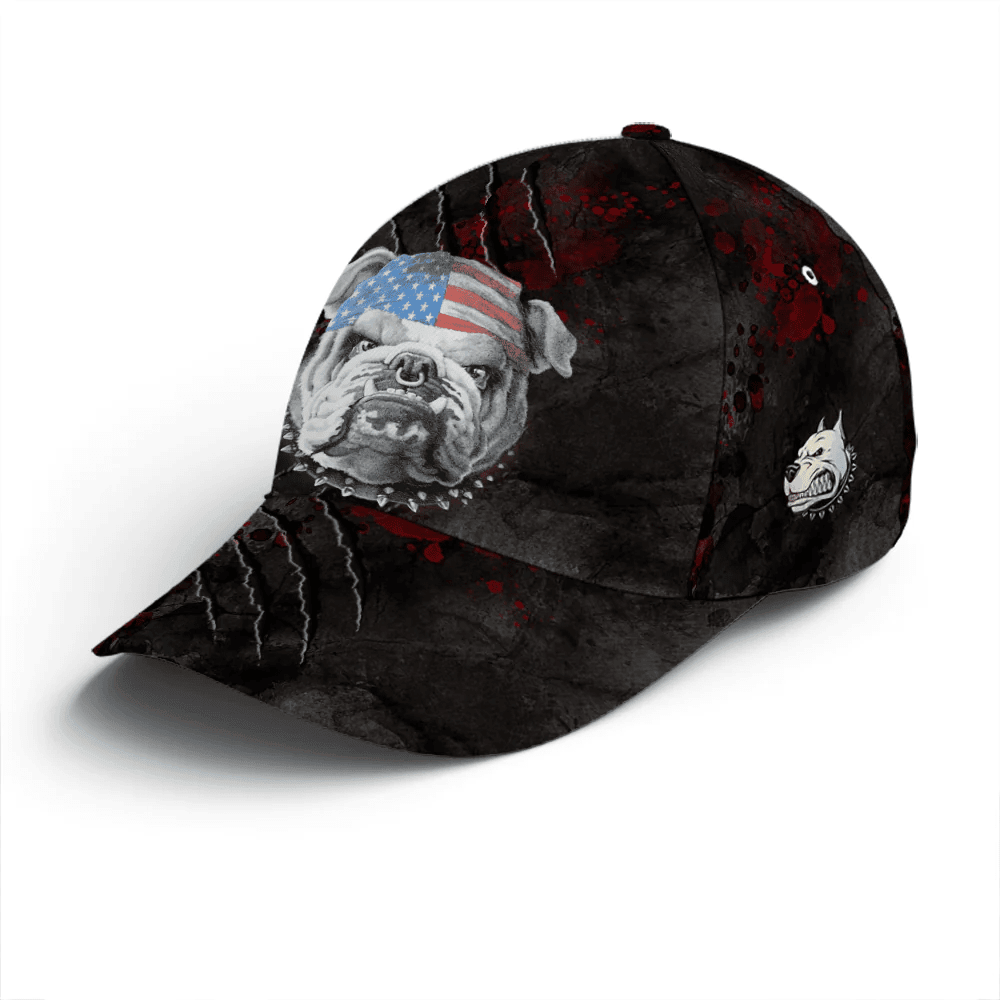 Adeenyc Angry Bulldog American Flag Baseball Cap Trucker Hats Custom Hats Gifts For Men & Women