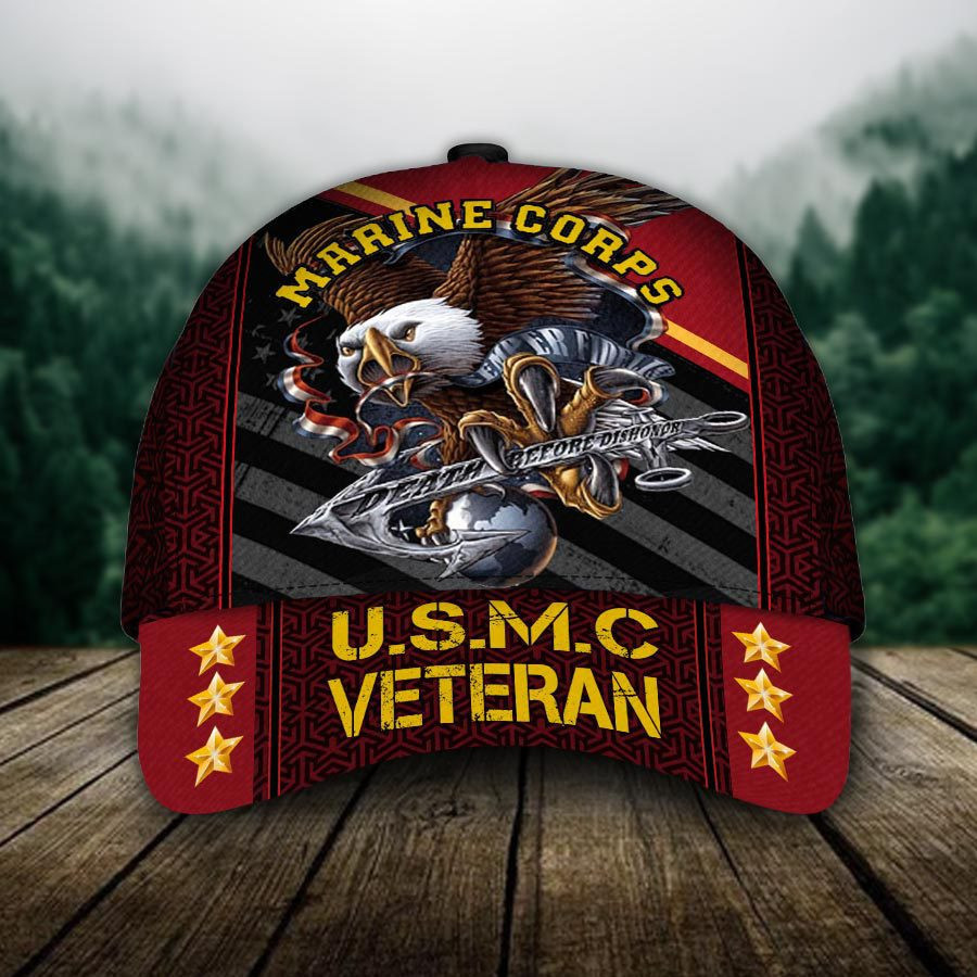 Adeenyc - Armed Forces USMC Marine Corps Soldier Military Veteran Cap Trucker Hats Custom Hats Gifts For Men & Women