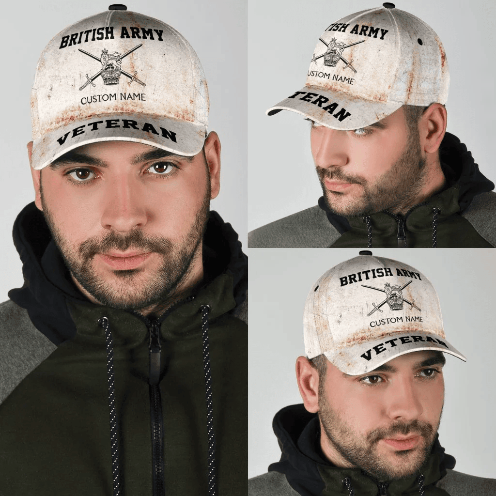 Adeenyc Army Veteran Hats, Custom Veteran Hats, Custom Name XT British Veteran Army Classic Cap 01 Trucker Hats Custom Hats Gifts For Men & Women