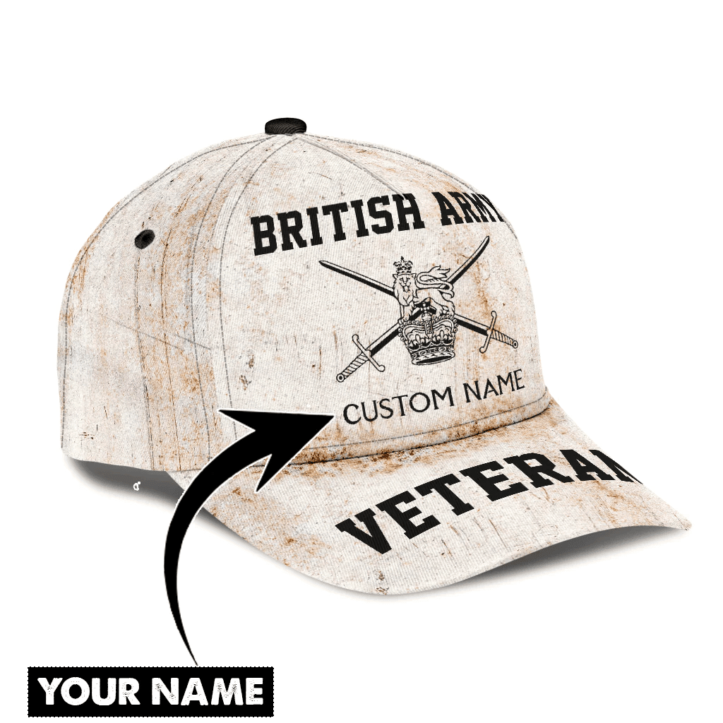 Adeenyc Army Veteran Hats, Custom Veteran Hats, Custom Name XT British Veteran Army Classic Cap 01 Trucker Hats Custom Hats Gifts For Men & Women