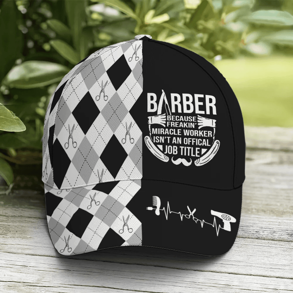 Adeenyc Barber Because Freaking Miracle Worker Baseball Cap Trucker Hats Custom Hats Gifts For Men & Women