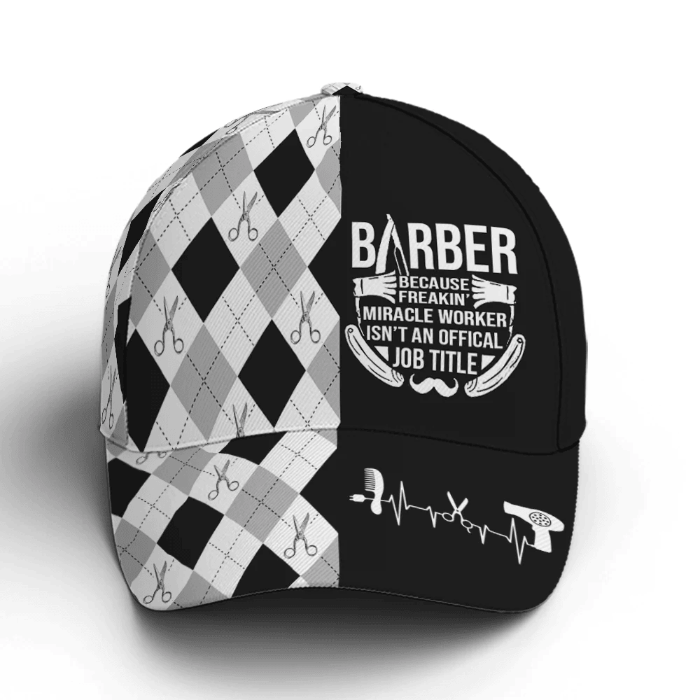 Adeenyc Barber Because Freaking Miracle Worker Baseball Cap Trucker Hats Custom Hats Gifts For Men & Women