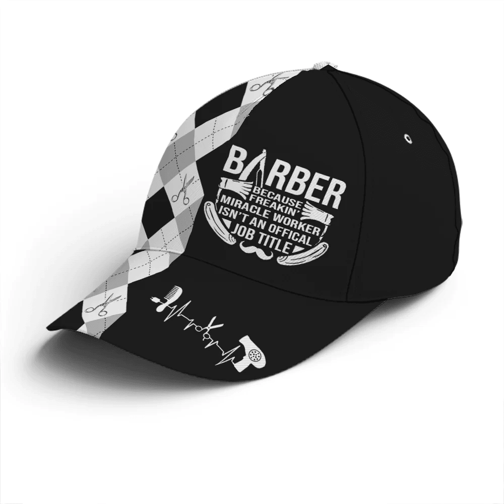 Adeenyc Barber Because Freaking Miracle Worker Baseball Cap Trucker Hats Custom Hats Gifts For Men & Women