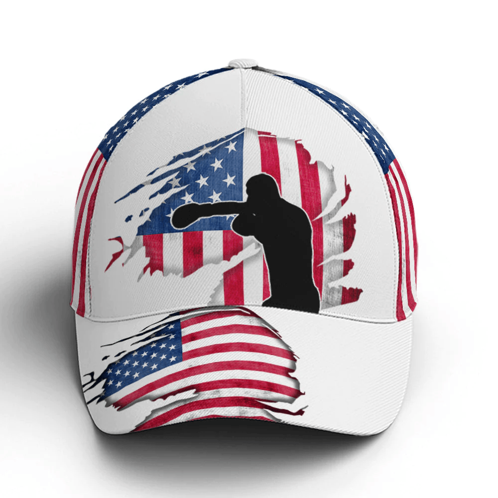 Adeenyc Baseball Cap For Boxing Lovers US Flag Pattern Trucker Hats Custom Hats Gifts For Men & Women