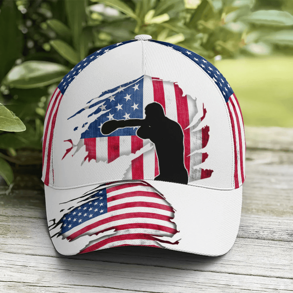 Adeenyc Baseball Cap For Boxing Lovers US Flag Pattern Trucker Hats Custom Hats Gifts For Men & Women