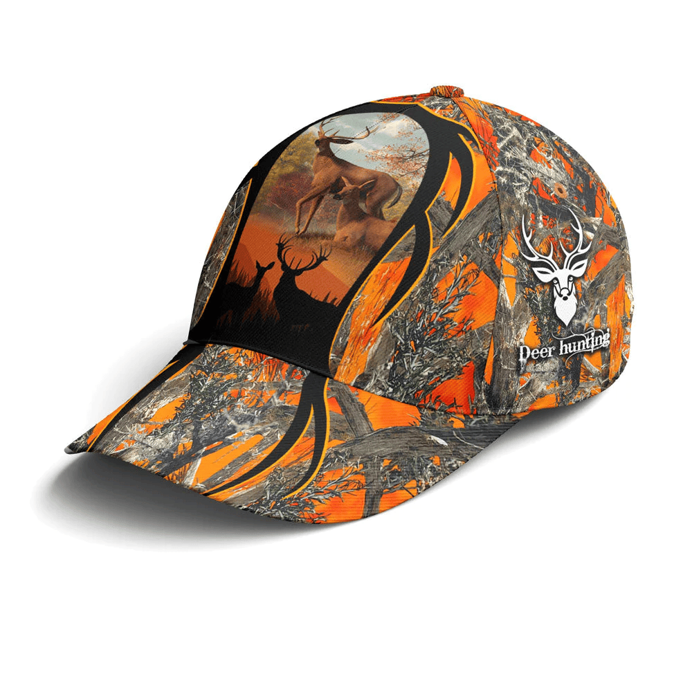 Adeenyc Baseball Cap For Deer Hunting Lovers Orange Camouflaged Trucker Hats Custom Hats Gifts For Men & Women