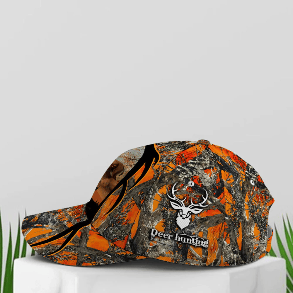 Adeenyc Baseball Cap For Deer Hunting Lovers Orange Camouflaged Trucker Hats Custom Hats Gifts For Men & Women