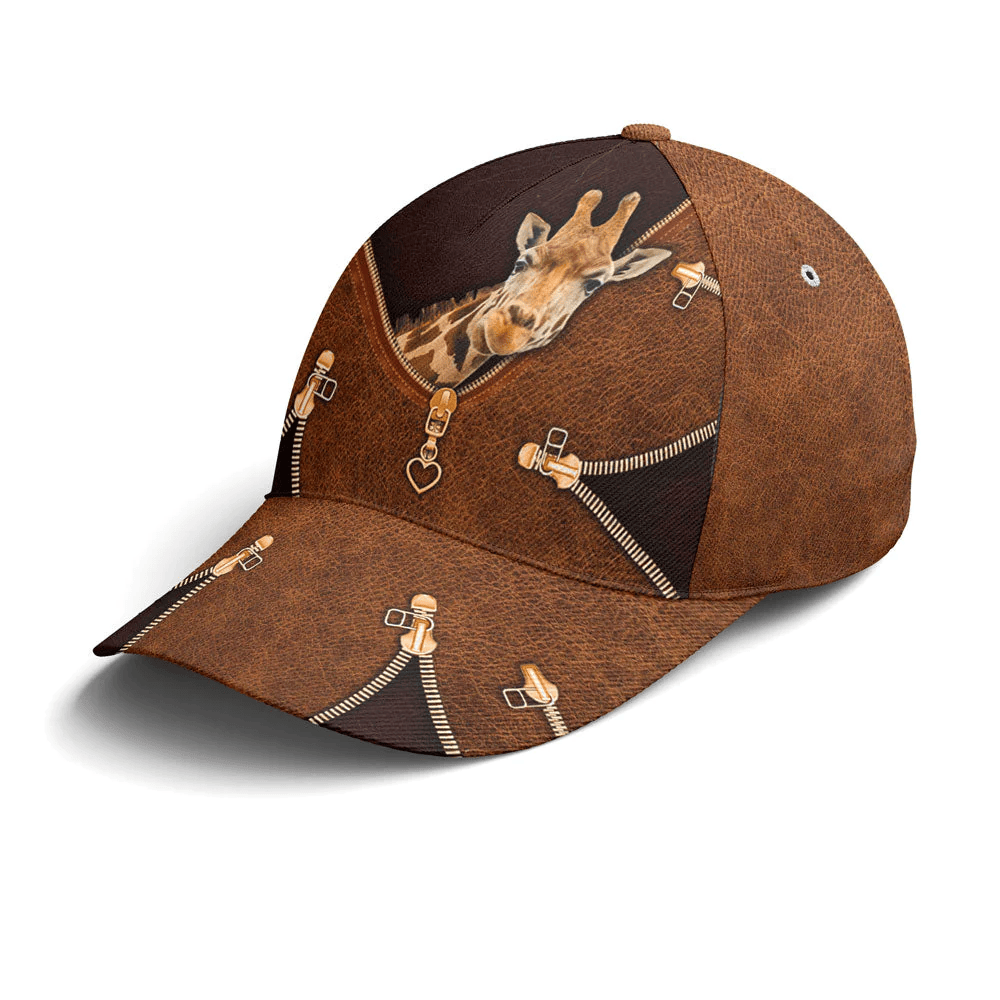 Adeenyc Baseball Cap For Giraffe Lovers Classic Leather Trucker Hats Custom Hats Gifts For Men & Women