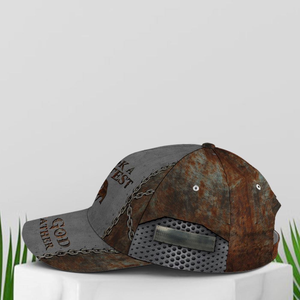 Adeenyc Baseball Cap For God Lovers Chain Rust And Metallic, Christian Baseball Cap, Religious Cap, Christian Hat Trucker Hats Custom Hats Gifts For Men & Women