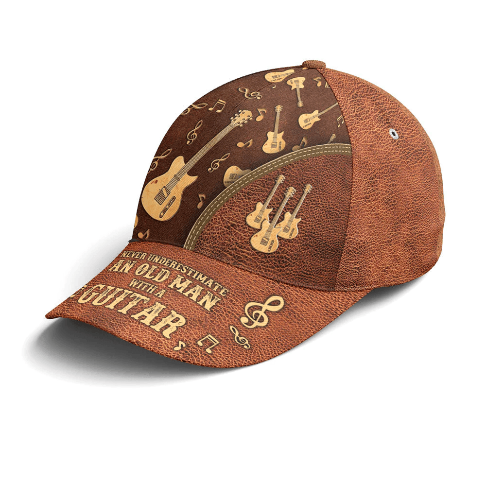 Adeenyc Baseball Cap For Guitar Lovers Classic Leather Trucker Hats Custom Hats Gifts For Men & Women