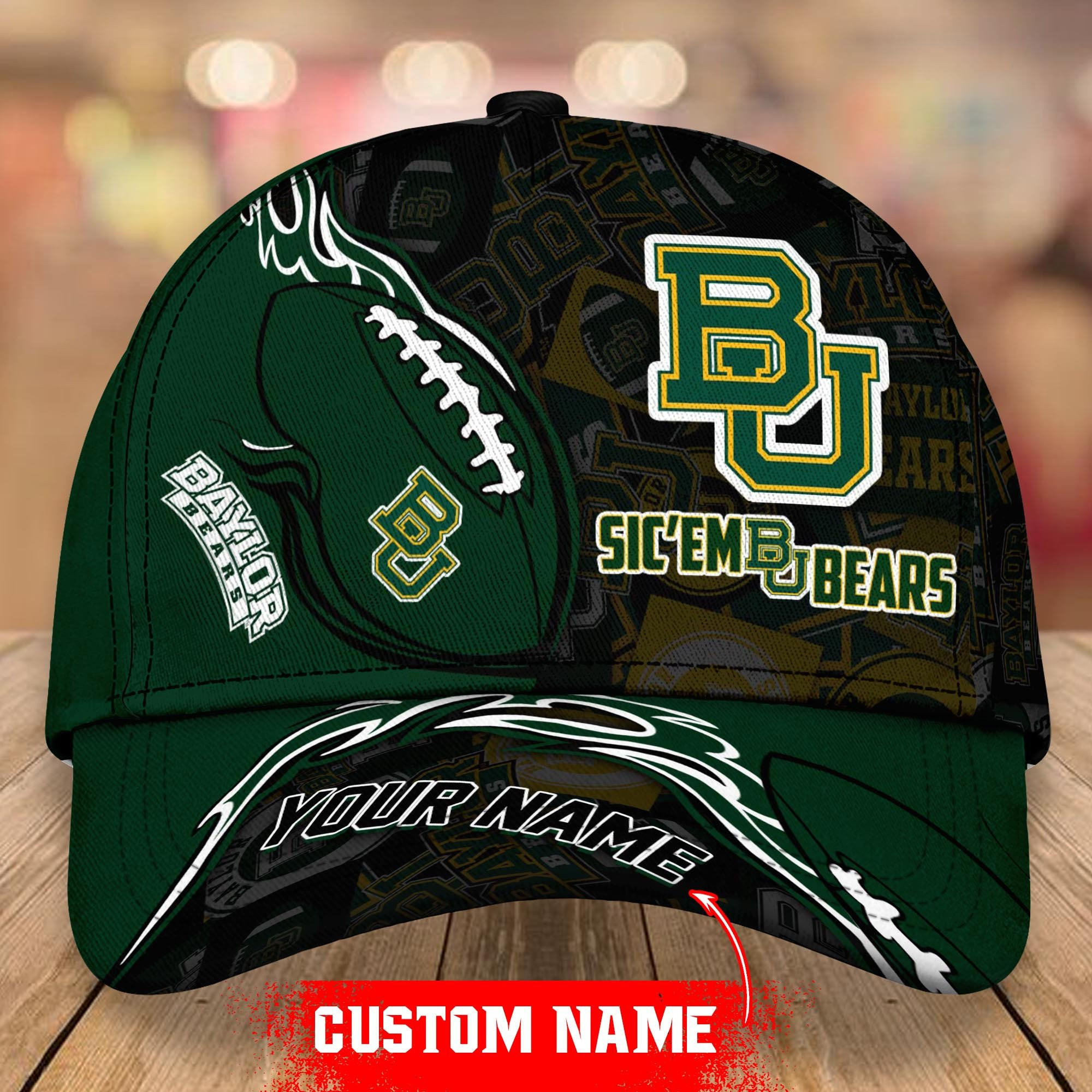 Adeenyc Baylor Bears NCAA Personalized Hats Baseball Caps Classic Caps for men, women