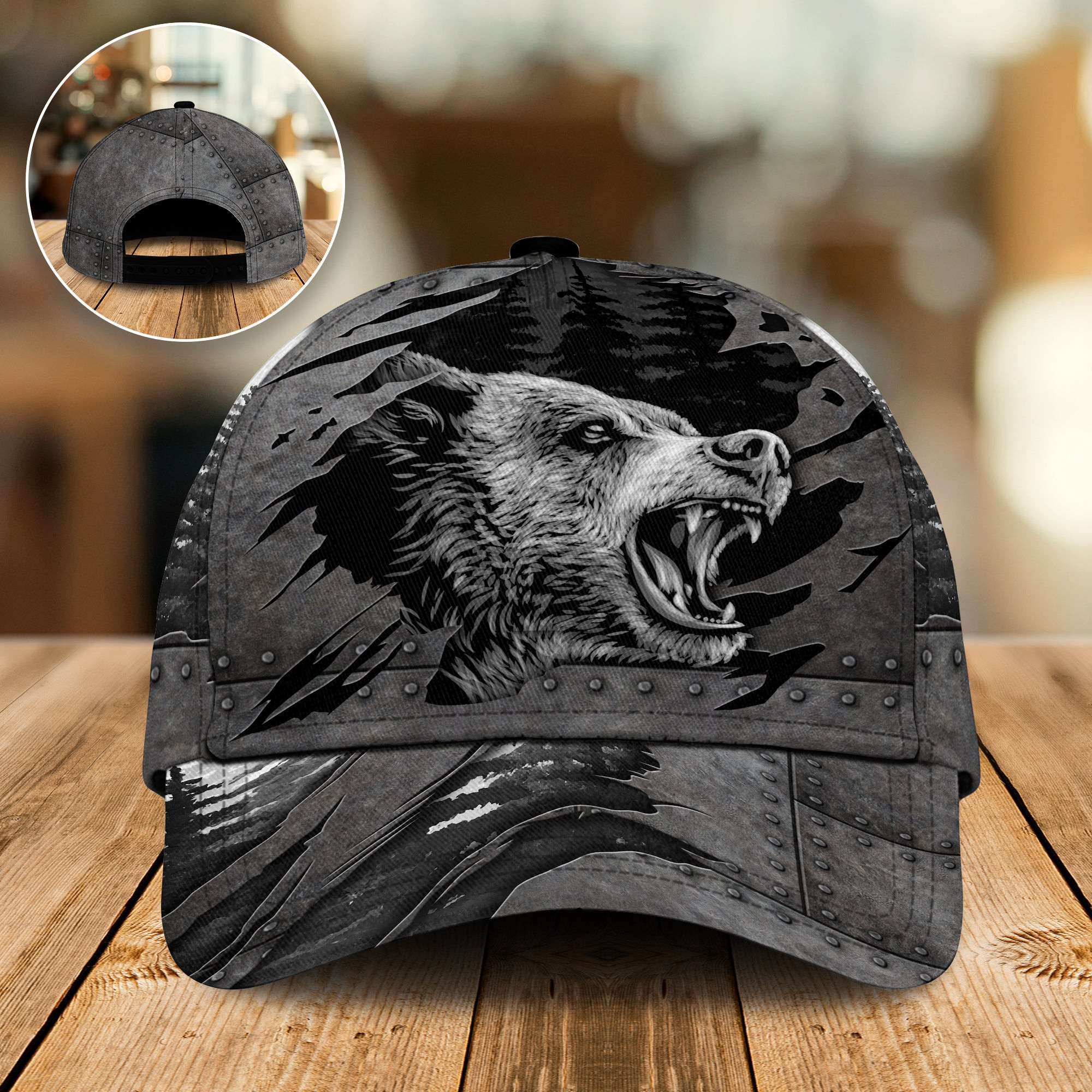 Adeenyc - Bear Forest Black Style - Classic Cap Baseball Hat Trucker Hats Custom Hats Gifts For Men & Women