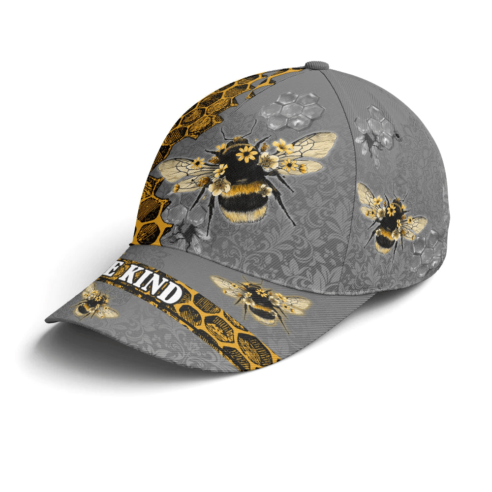 Adeenyc Bee Kind Vintage Baseball Cap All Over Print Trucker Hats Custom Hats Gifts For Men & Women