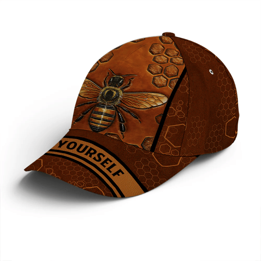 Adeenyc Bee Yourshelf Vintage Leather Baseball Cap Trucker Hats Custom Hats Gifts For Men & Women