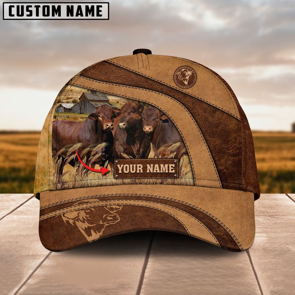 Adeenyc Beefmaster Cattle Customized Name Brown Cap, Farm Cap, Farmer Baseball Cap, Cow Cap, Cow Gift, Farm Animal Hat Trucker Hats Custom Hats Gifts For Men & Women