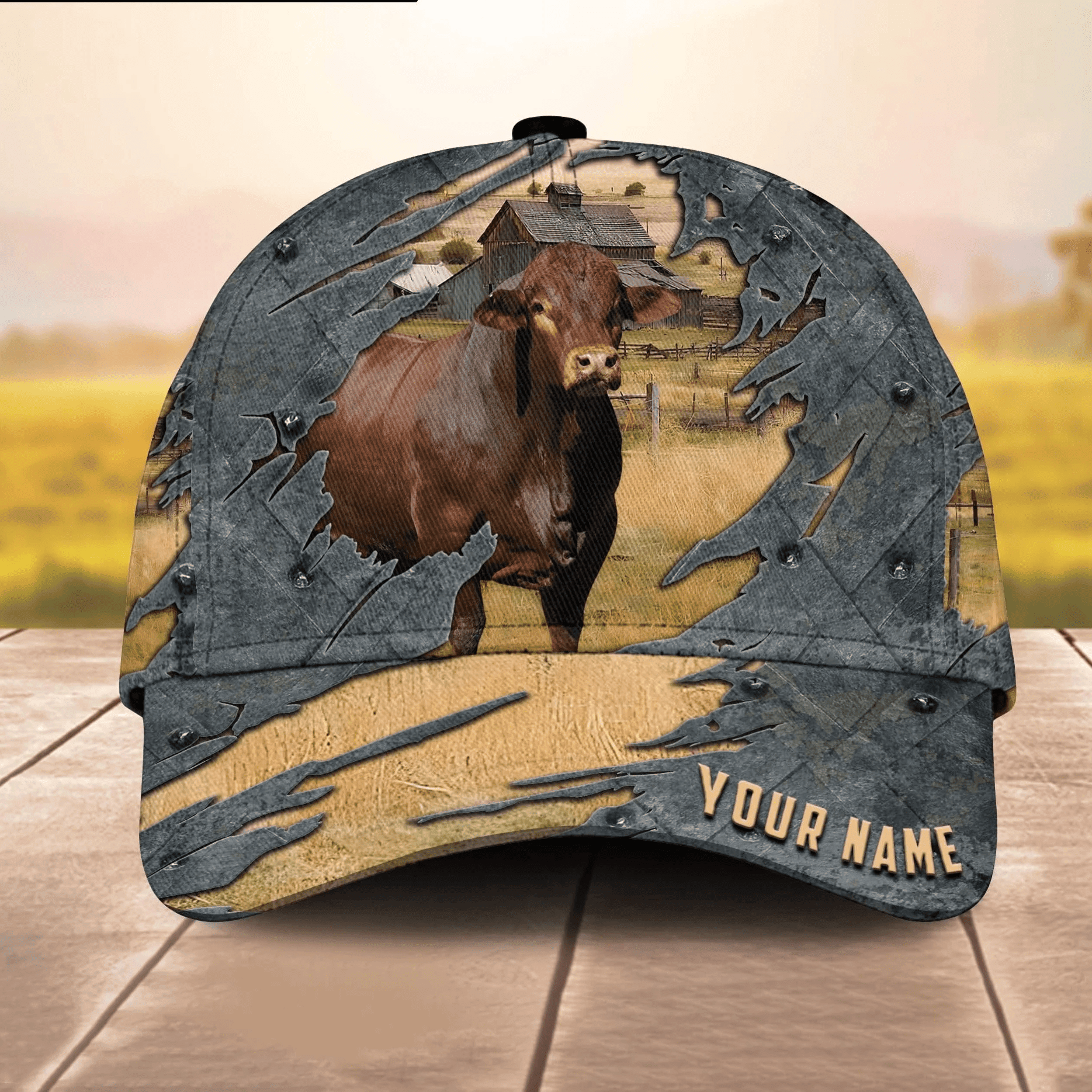 Adeenyc Beefmaster Customized Name 3D Cap 3D All Over Print Baseball Cap, Cap For Farm Lovers, Animal Cap, Leather Pattern Cap Trucker Hats Custom Hats Gifts For Men & Women