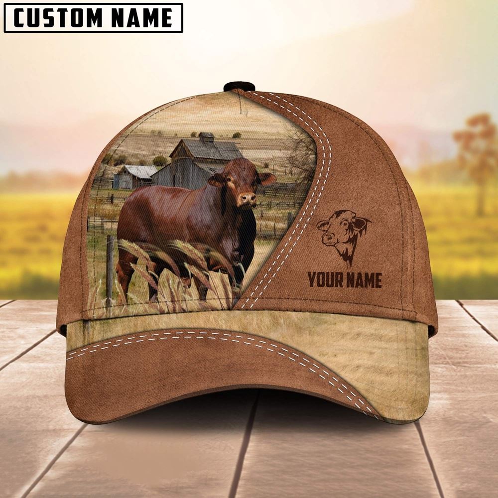 Adeenyc Beefmaster Customized Name Brown Cap, Farm Cap, Farmer Baseball Cap, Cow Cap, Cow Gift, Farm Animal Hat Trucker Hats Custom Hats Gifts For Men & Women