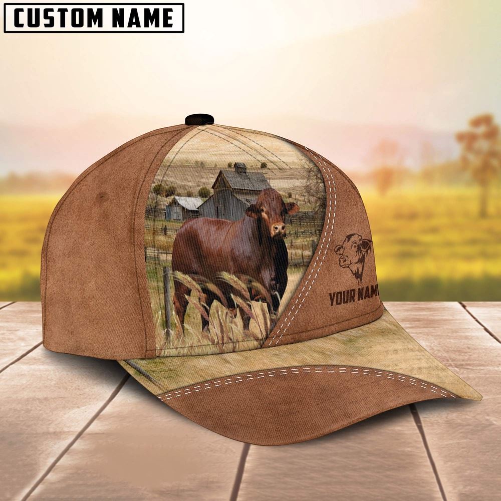 Adeenyc Beefmaster Customized Name Brown Cap, Farm Cap, Farmer Baseball Cap, Cow Cap, Cow Gift, Farm Animal Hat Trucker Hats Custom Hats Gifts For Men & Women