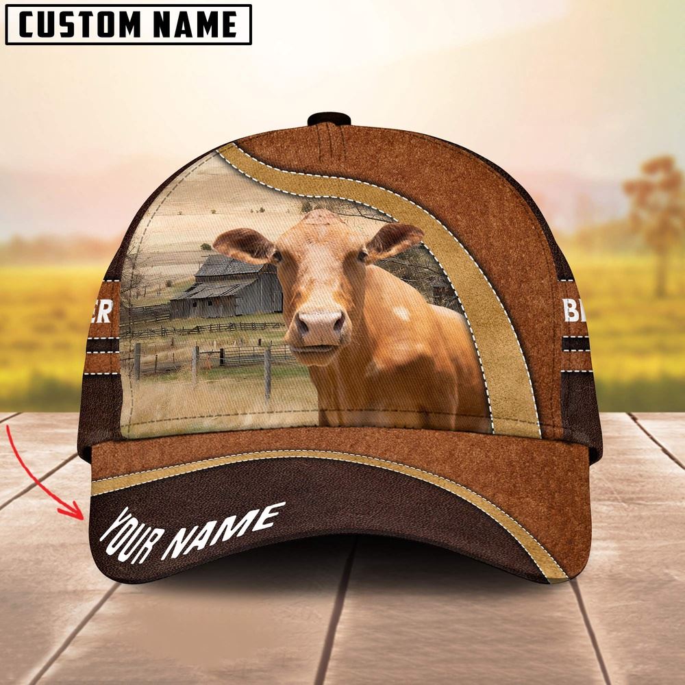 Adeenyc Beefmaster Happy Face Customized Name Cap, Farm Cap, Farmer Baseball Cap, Cow Cap, Cow Gift, Farm Animal Hat Trucker Hats Custom Hats Gifts For Men & Women