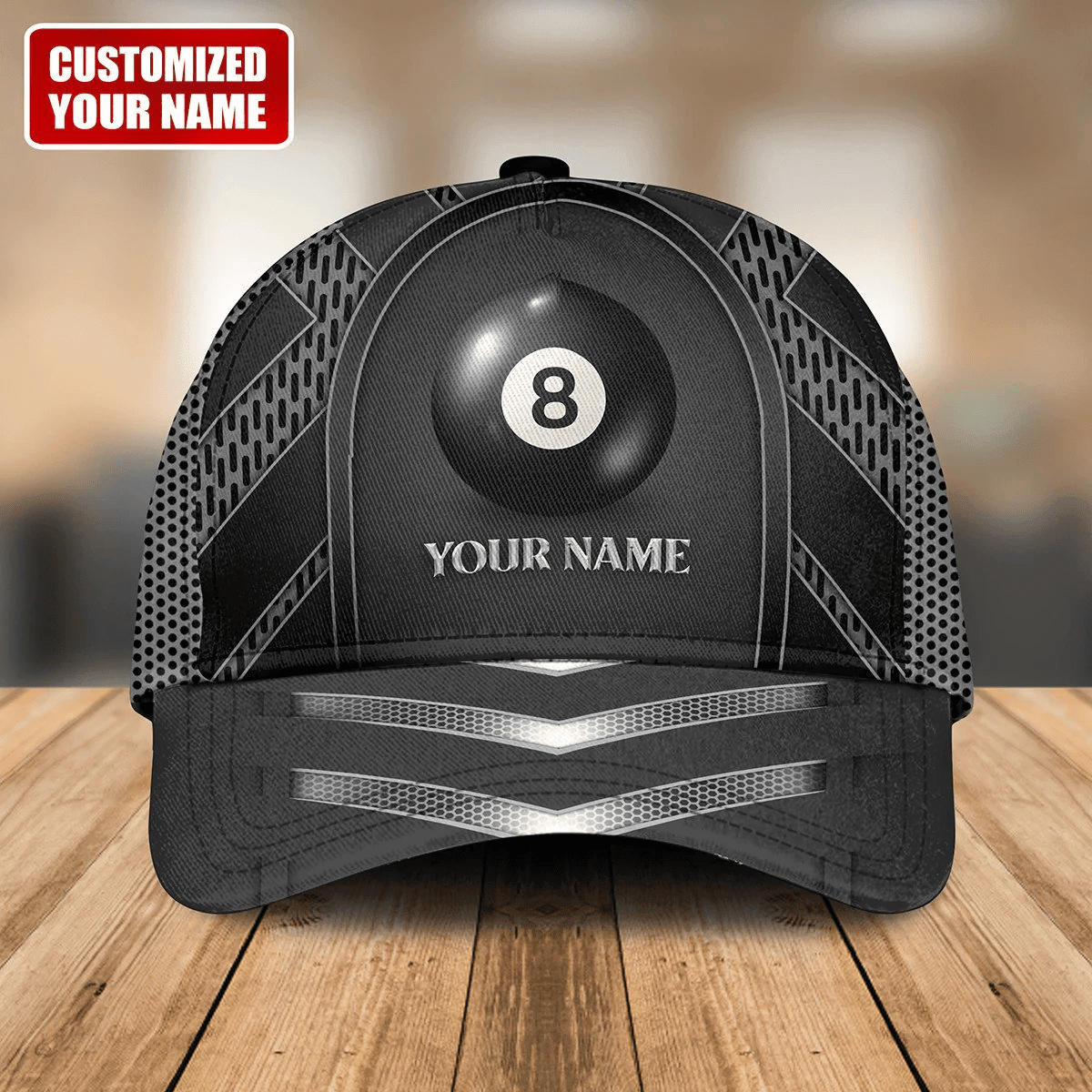 Adeenyc Billiards 8 Ball Classic Cap, Personalized Custom Name Billiard Baseball Cap, Idea Gift for Billiard Player Trucker Hats Custom Hats Gifts For Men & Women