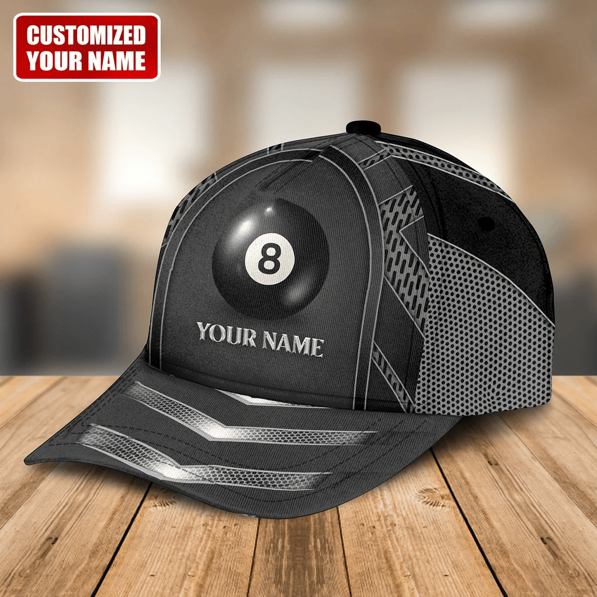 Adeenyc Billiards 8 Ball Classic Cap, Personalized Custom Name Billiard Baseball Cap, Idea Gift for Billiard Player Trucker Hats Custom Hats Gifts For Men & Women