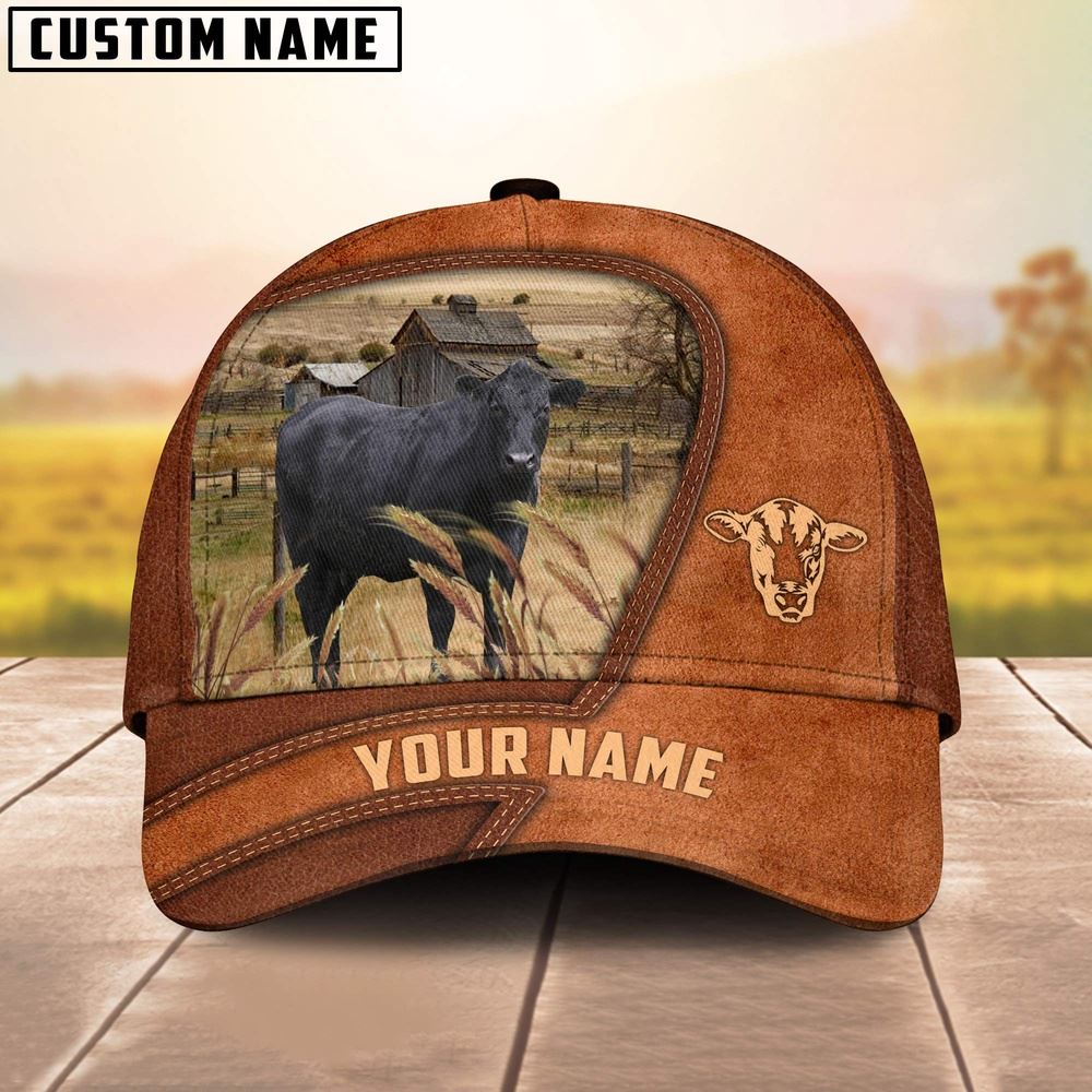 Adeenyc Black Angus Customized Name Cap, Farm Cap, Farmer Baseball Cap, Cow Cap, Cow Gift, Farm Animal Hat Trucker Hats Custom Hats Gifts For Men & Women