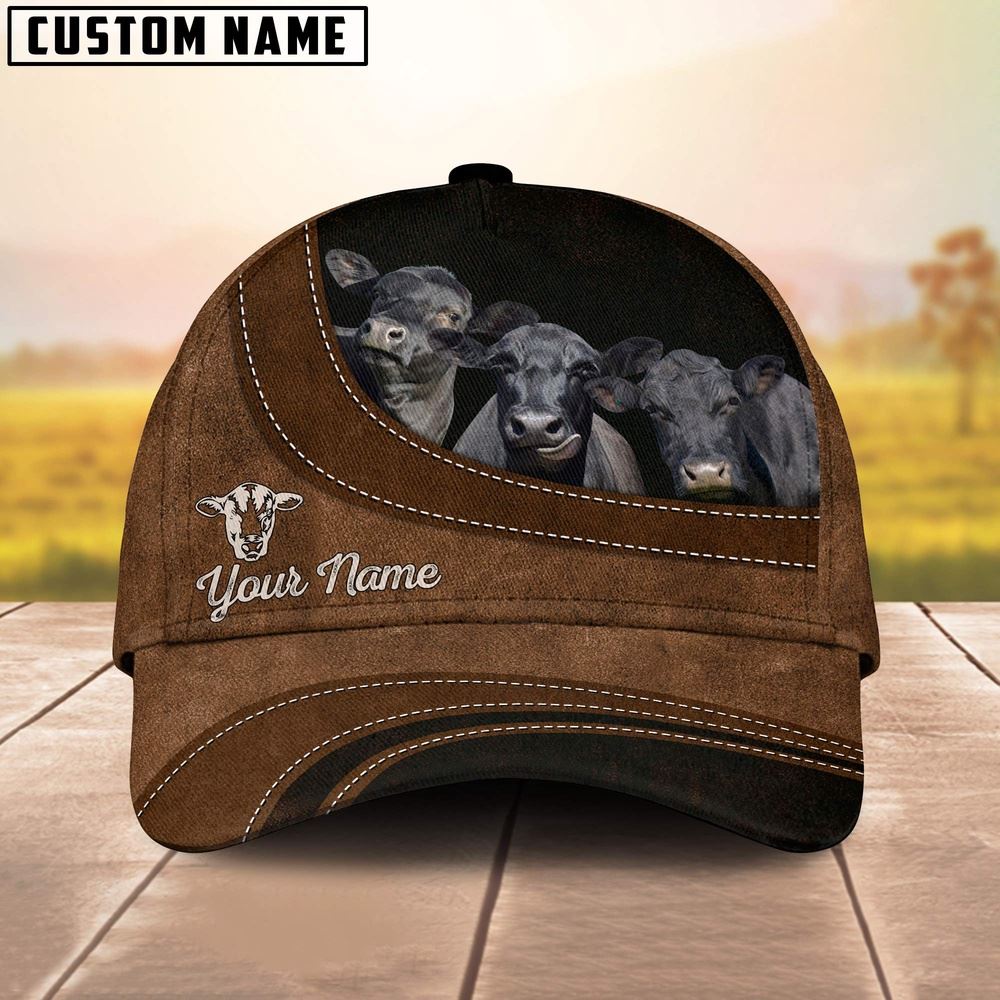 Adeenyc Black Angus Customized Name Cap, Farm Cap, Farmer Baseball Cap, Cow Cap, Cow Gift, Farm Animal Hat Trucker Hats Custom Hats Gifts For Men & Women