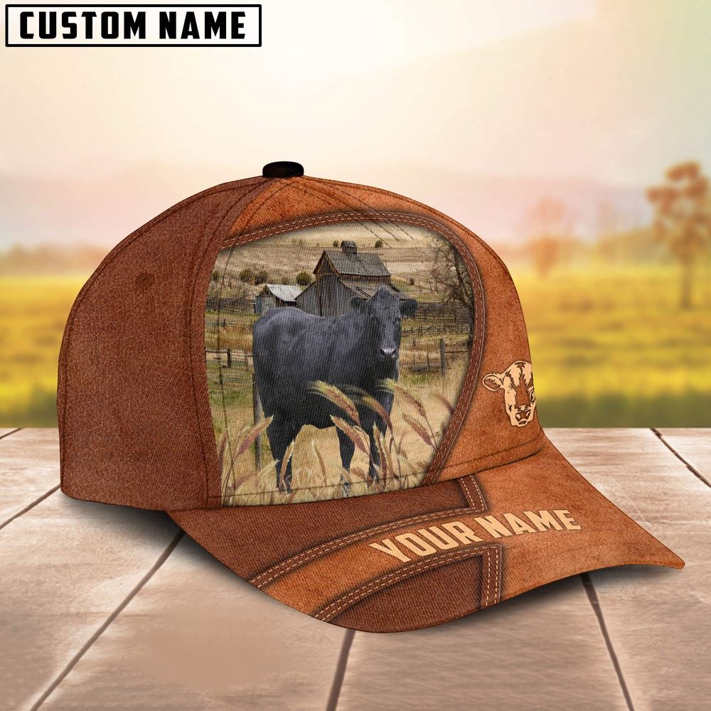 Adeenyc Black Angus Customized Name Cap, Farm Cap, Farmer Baseball Cap, Cow Cap, Cow Gift, Farm Animal Hat Trucker Hats Custom Hats Gifts For Men & Women