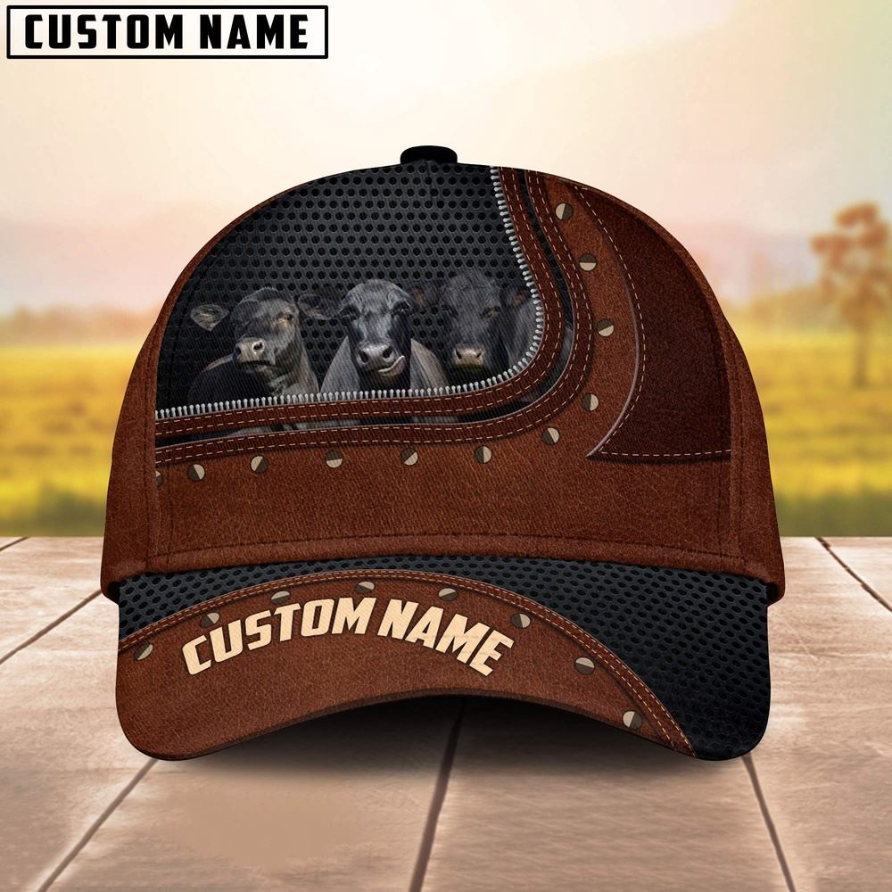 Adeenyc Black Angus Customized Name Cap, Farm Cap, Farmer Baseball Cap, Cow Cap, Cow Gift, Farm Animal Hat Trucker Hats Custom Hats Gifts For Men & Women