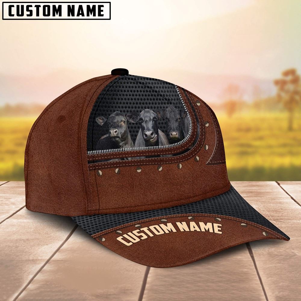 Adeenyc Black Angus Customized Name Cap, Farm Cap, Farmer Baseball Cap, Cow Cap, Cow Gift, Farm Animal Hat Trucker Hats Custom Hats Gifts For Men & Women