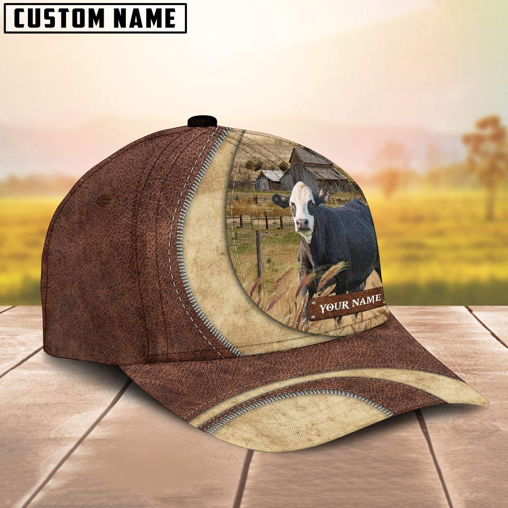 Adeenyc Black Baldy Customized Name Farm Barn Cap, Farm Cap, Farmer Baseball Cap, Cow Cap, Cow Gift, Farm Animal Hat Trucker Hats Custom Hats Gifts For Men & Women