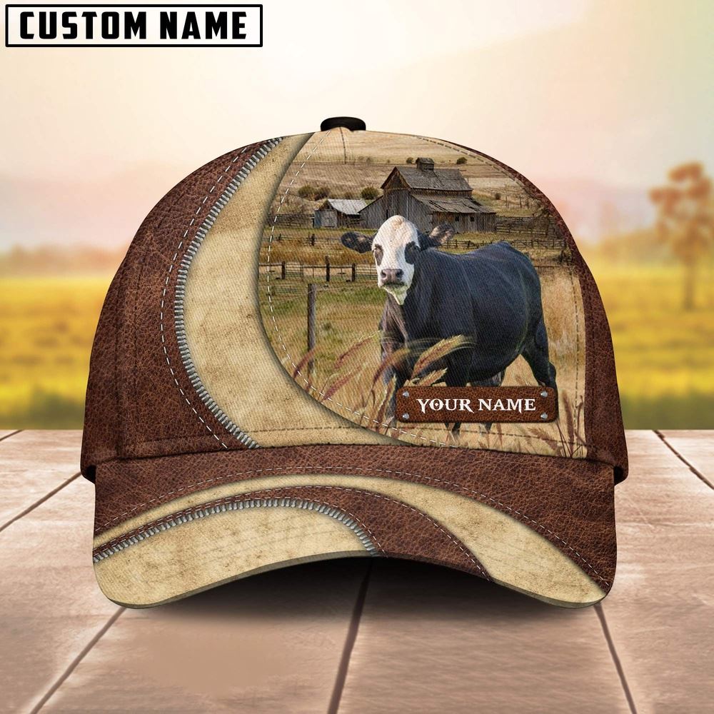 Adeenyc Black Baldy Customized Name Farm Barn Cap, Farm Cap, Farmer Baseball Cap, Cow Cap, Cow Gift, Farm Animal Hat Trucker Hats Custom Hats Gifts For Men & Women