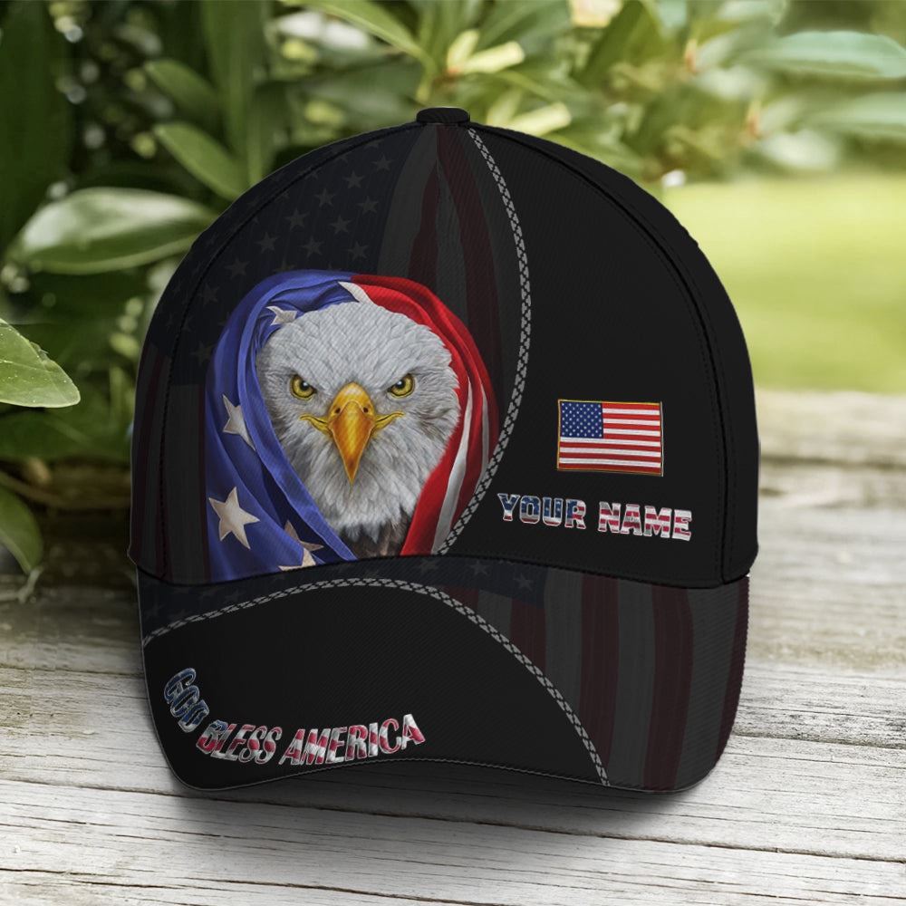 Adeenyc Bless America Eagle With Flag Baseball Cap, Christian Baseball Cap, Religious Cap, Christian Hat Trucker Hats Custom Hats Gifts For Men & Women