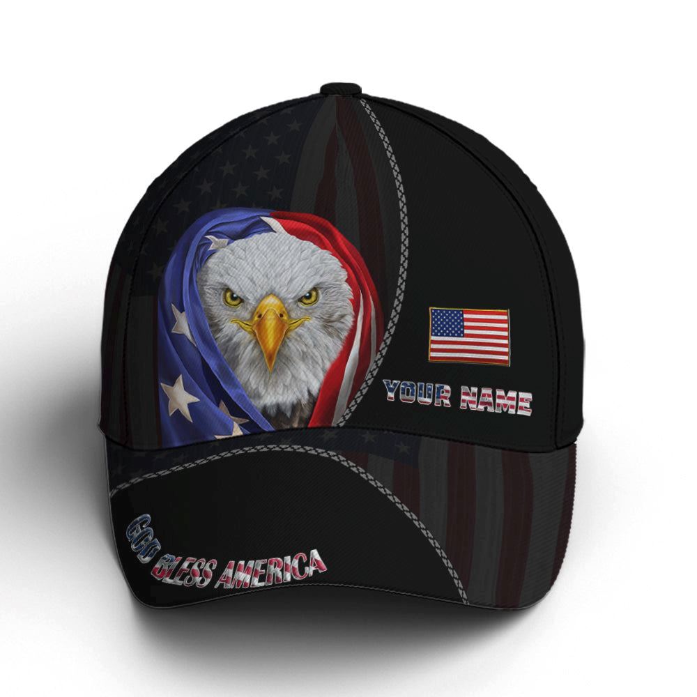 Adeenyc Bless America Eagle With Flag Baseball Cap, Christian Baseball Cap, Religious Cap, Christian Hat Trucker Hats Custom Hats Gifts For Men & Women