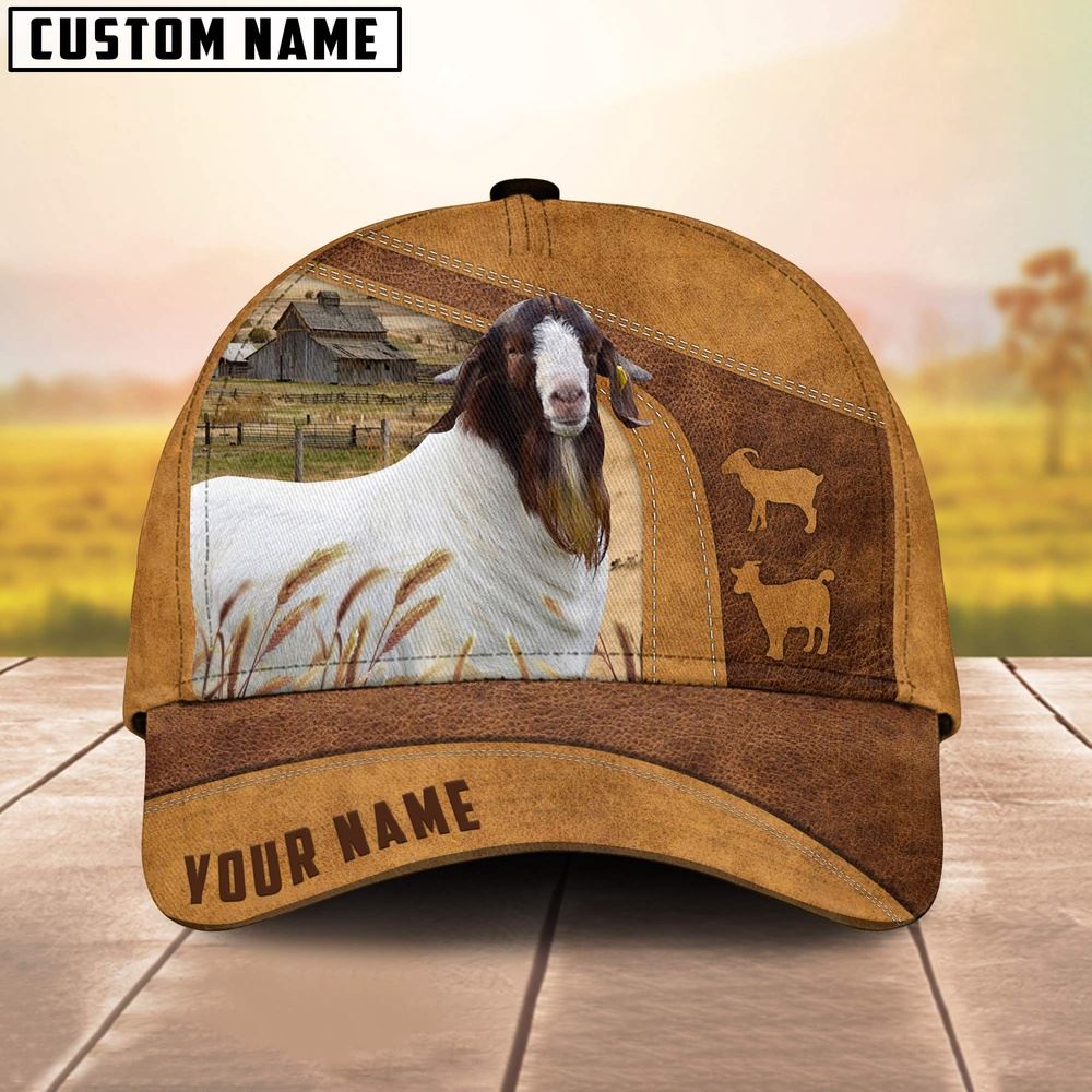 Adeenyc Boer Goats Custom Name Retro Cap, Farm Cap, Farmer Baseball Cap, Cow Cap, Cow Gift, Farm Animal Hat Trucker Hats Custom Hats Gifts For Men & Women
