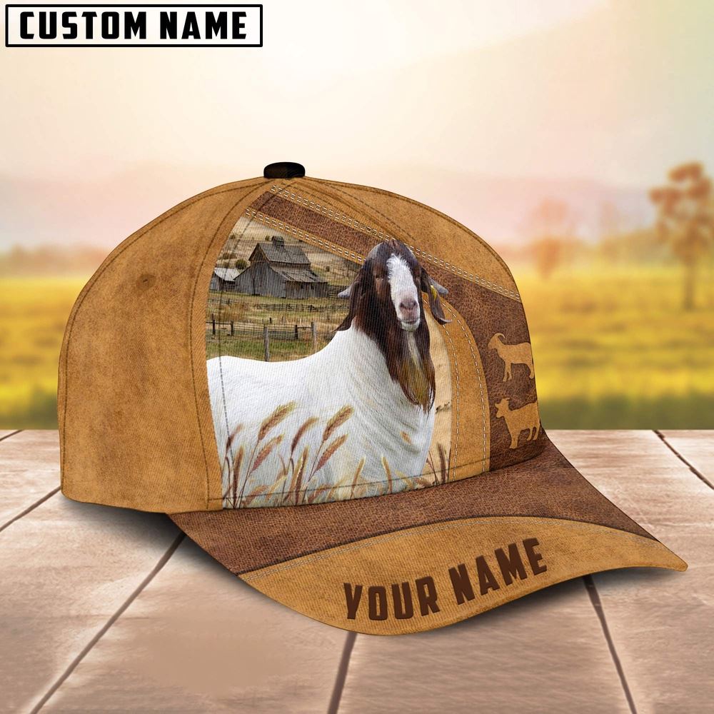 Adeenyc Boer Goats Custom Name Retro Cap, Farm Cap, Farmer Baseball Cap, Cow Cap, Cow Gift, Farm Animal Hat Trucker Hats Custom Hats Gifts For Men & Women
