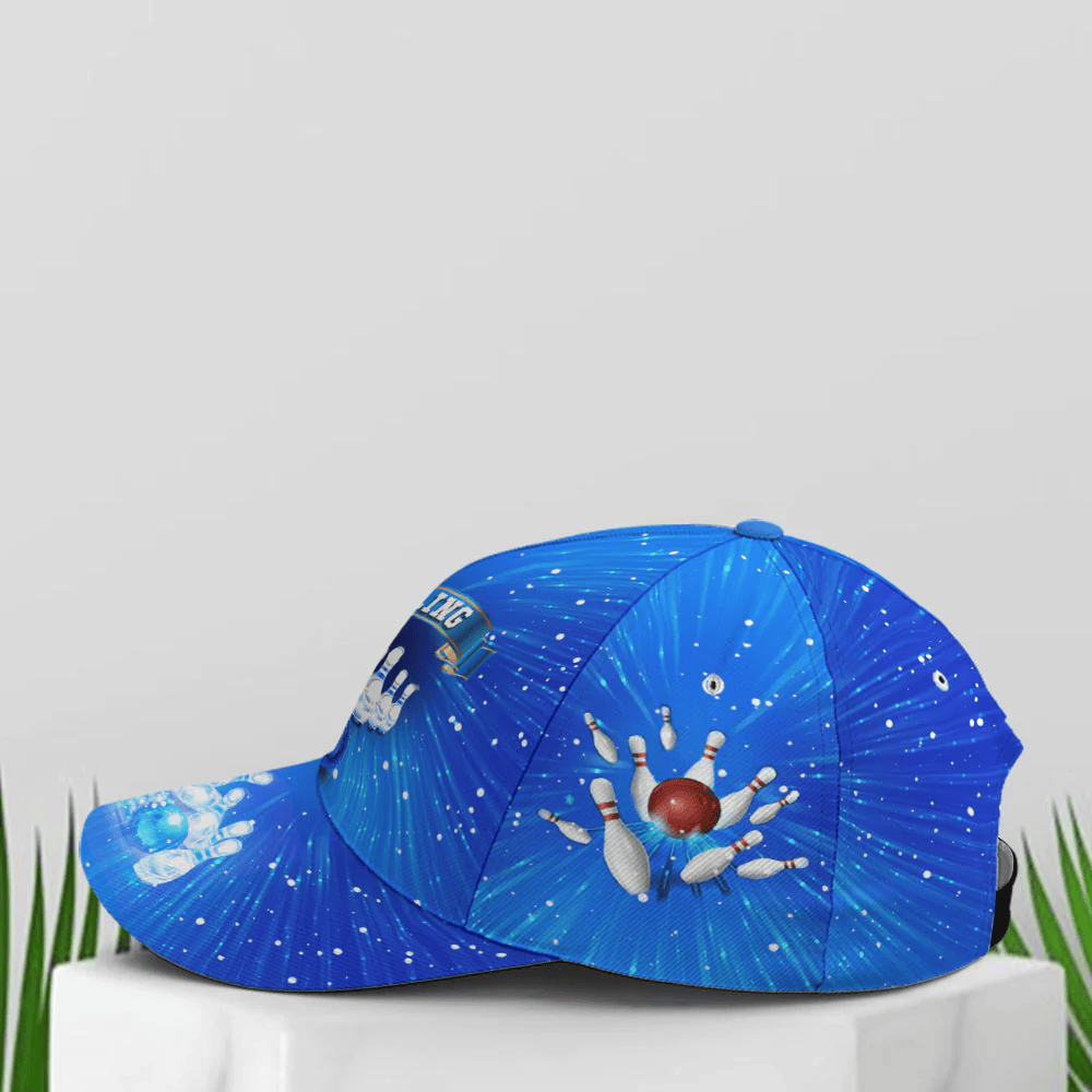 Adeenyc Bowling Vector Art Blue Baseball Cap All Over Print Trucker Hats Custom Hats Gifts For Men & Women