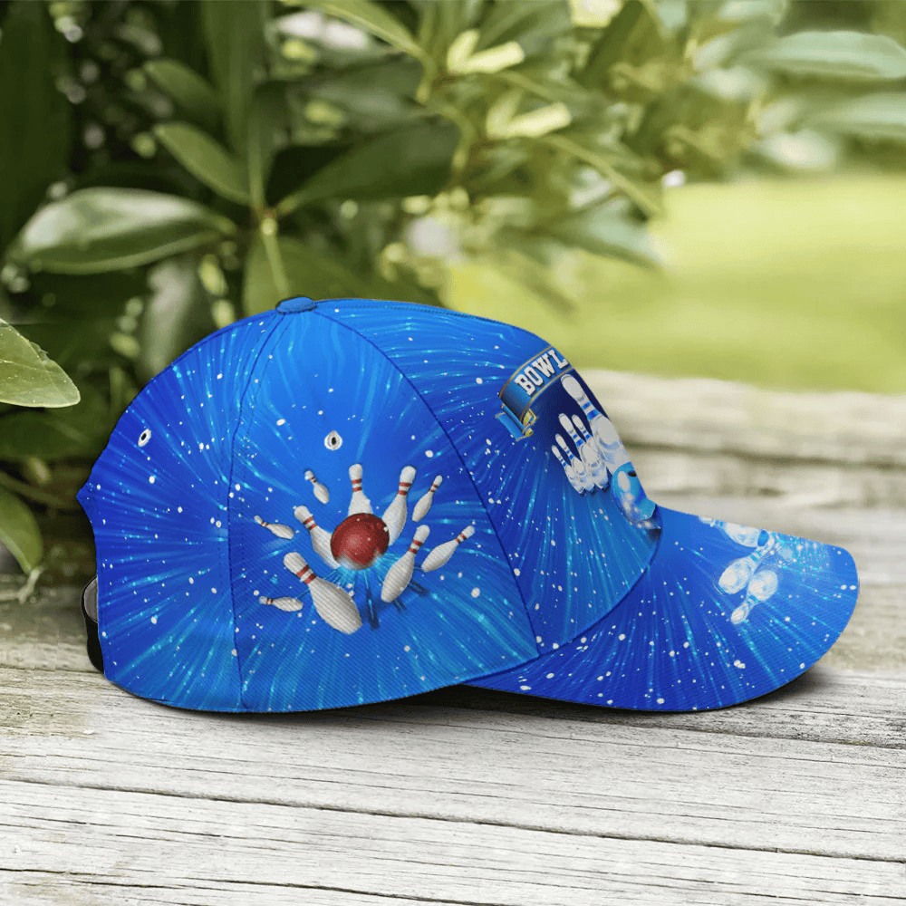 Adeenyc Bowling Vector Art Blue Baseball Cap All Over Print Trucker Hats Custom Hats Gifts For Men & Women