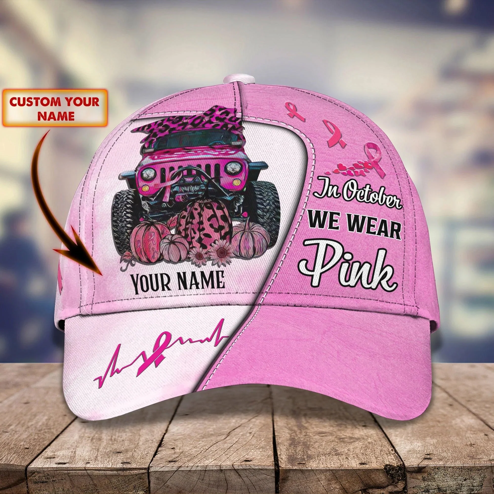 Adeenyc Breast Cancer Awareness Cap Hat, In October We Wear Pink Baseball Cap Hat Trucker Hats Custom Hats Gifts For Men & Women