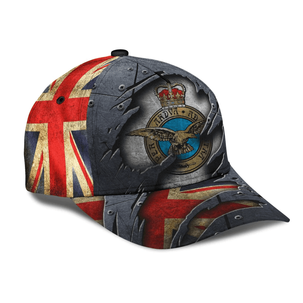 Adeenyc British RAF Veteran Classic Cap  Black All Over Print Trucker Hats Custom Hats Gifts For Men & Women