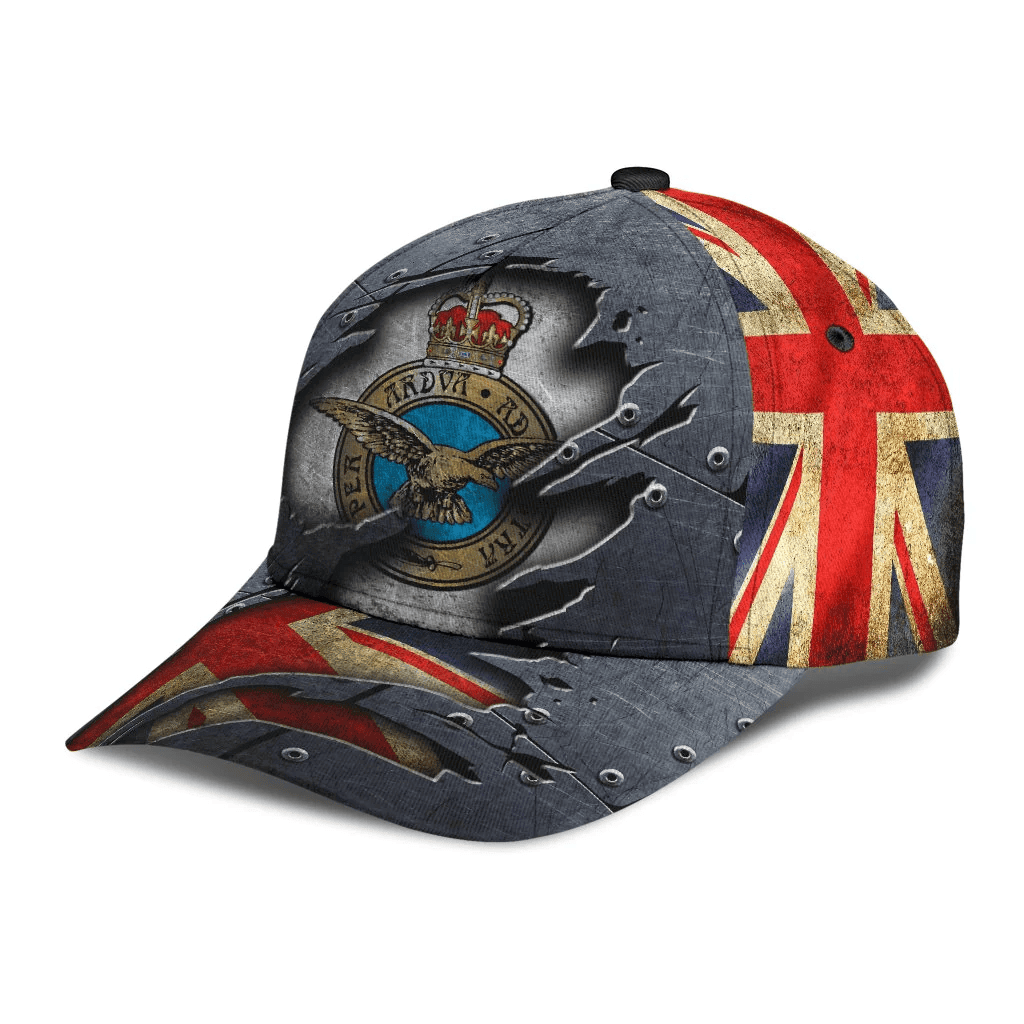Adeenyc British RAF Veteran Classic Cap  Black All Over Print Trucker Hats Custom Hats Gifts For Men & Women