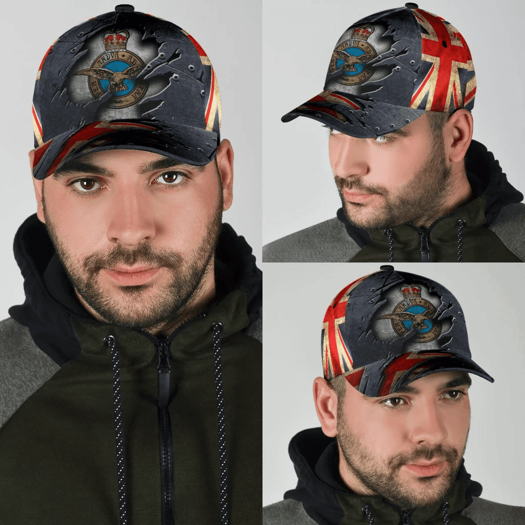Adeenyc British RAF Veteran Classic Cap  Black All Over Print Trucker Hats Custom Hats Gifts For Men & Women
