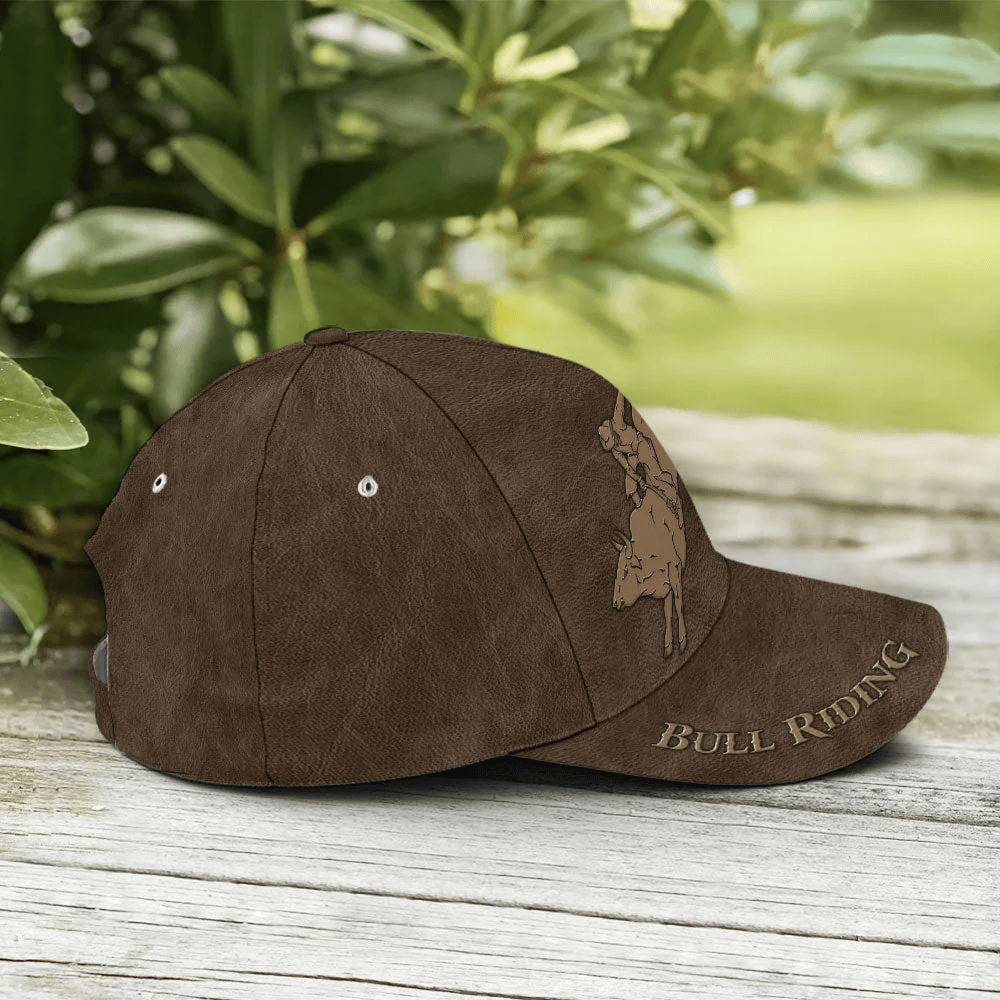 Adeenyc Bull Riding Classic Leather Baseball Cap Trucker Hats Custom Hats Gifts For Men & Women