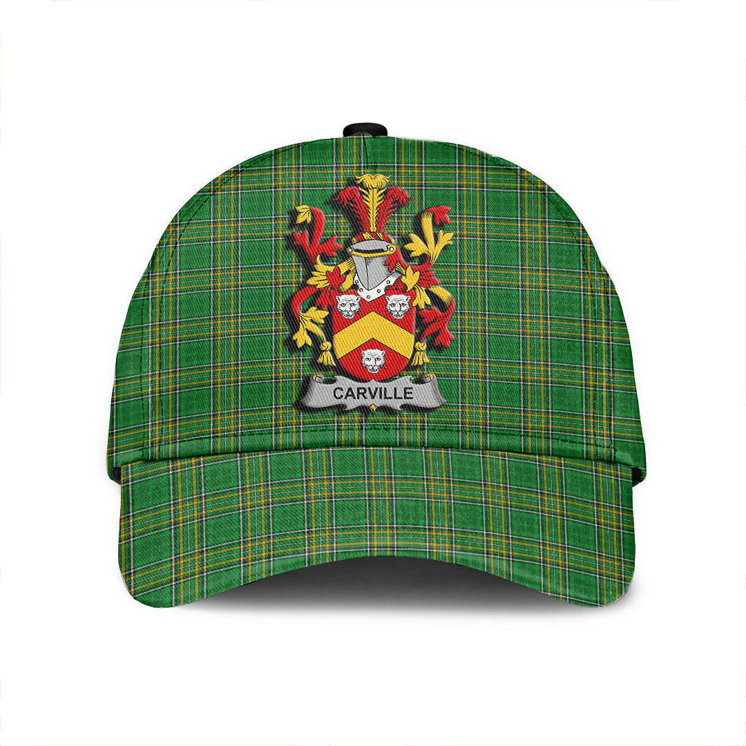 Adeenyc Cap - Carville or McCarville Family Crest Tartan Classic Cap Baseball Cap Hat Trucker Hats Custom Hats Gifts For Men & Women