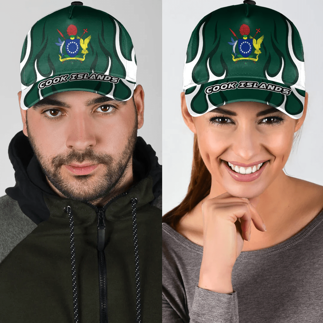 Adeenyc Cap - Cook Islands Classic Cap Fire Flame A7 Trucker Hats Custom Hats Gifts For Men & Women
