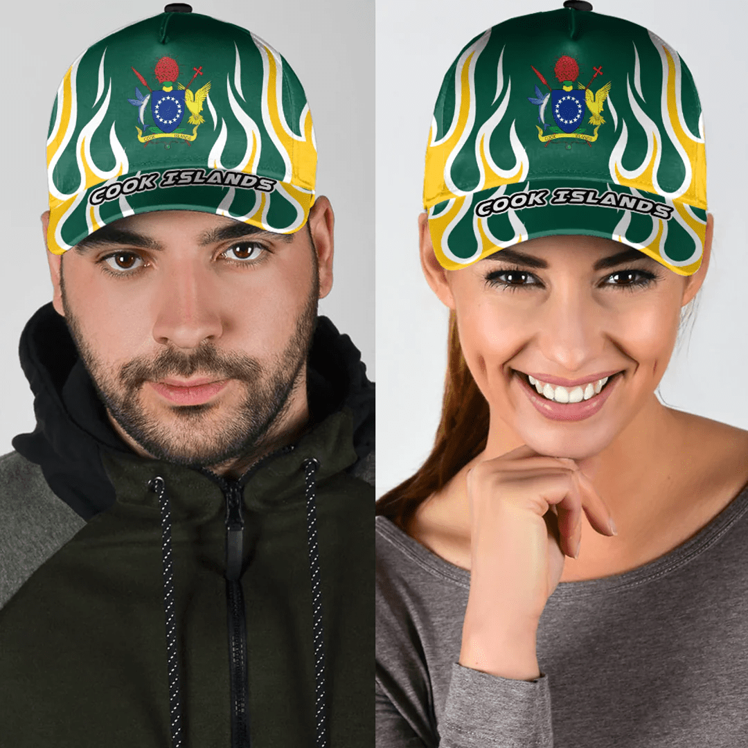 Adeenyc Cap - Cook Islands Classic Cap Fire Flame A7 Trucker Hats Custom Hats Gifts For Men & Women