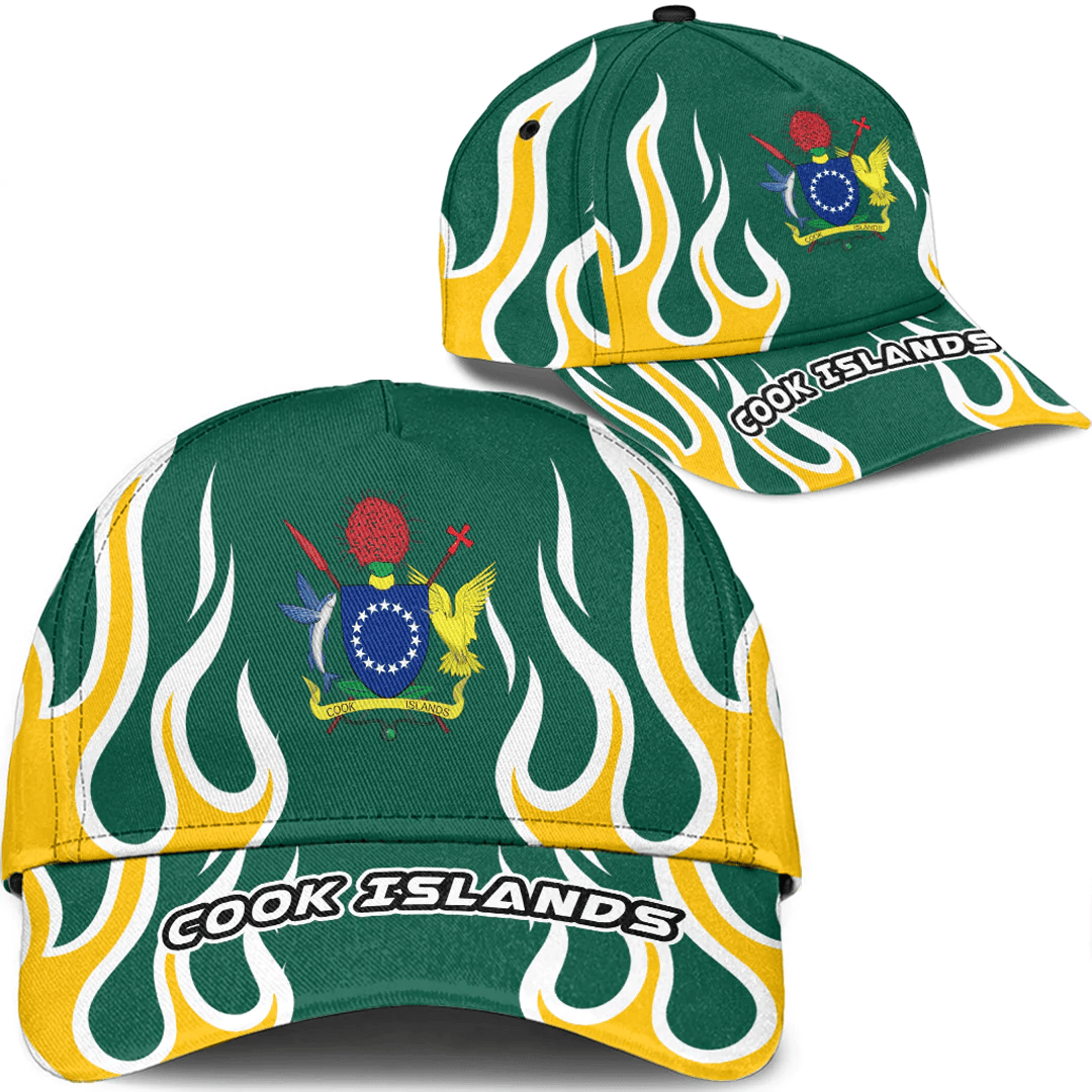 Adeenyc Cap - Cook Islands Classic Cap Fire Flame A7 Trucker Hats Custom Hats Gifts For Men & Women