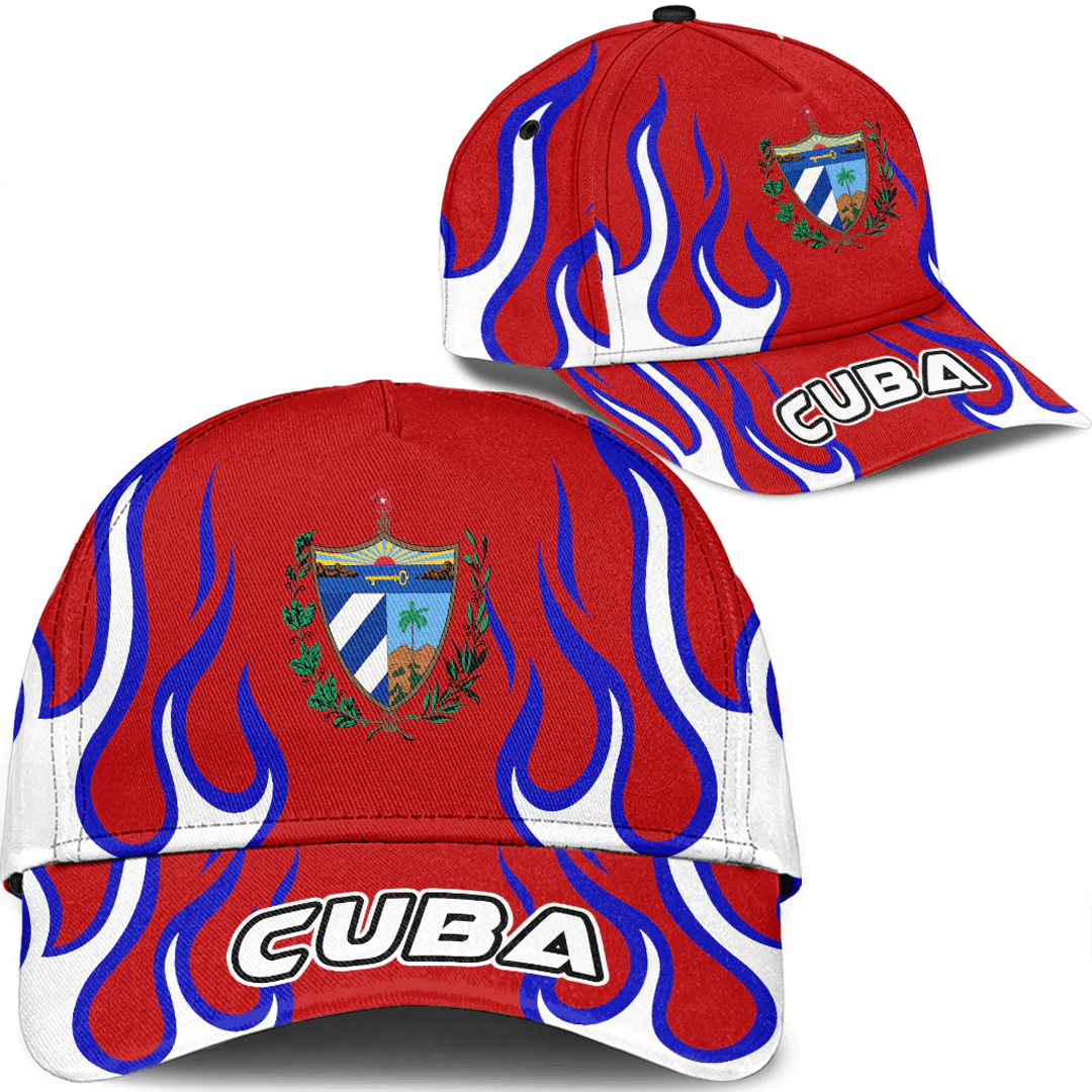 Adeenyc Cap - Cuba Classic Cap Fire Flame A7 Trucker Hats Custom Hats Gifts For Men & Women