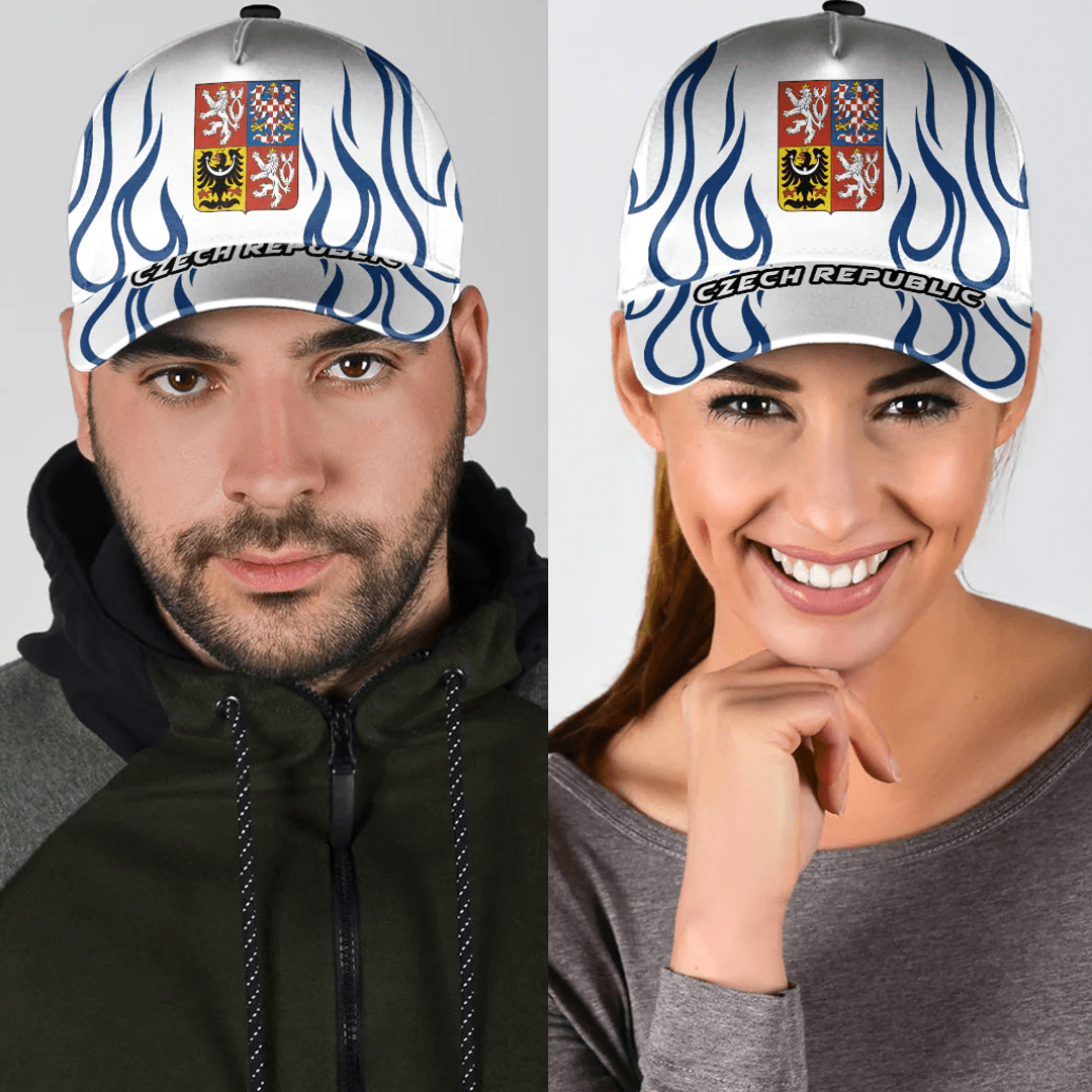 Adeenyc Cap - Czech Republic Classic Cap Fire Flame A7 Trucker Hats Custom Hats Gifts For Men & Women