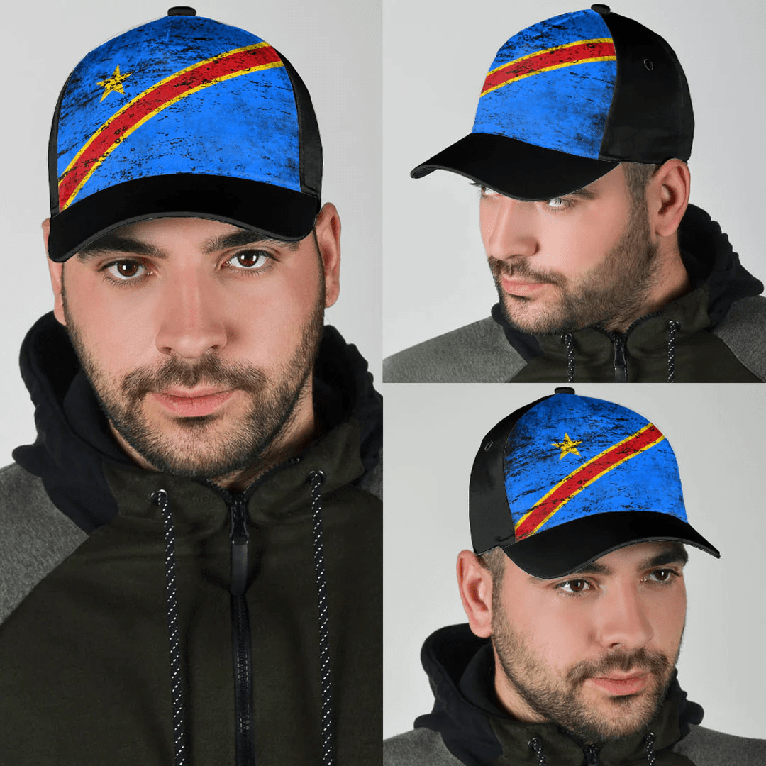 Adeenyc Cap - Democratic Republic Of The Congo Special Grunge Classic Cap Baseball Cap Hat Trucker Hats Custom Hats Gifts For Men & Women